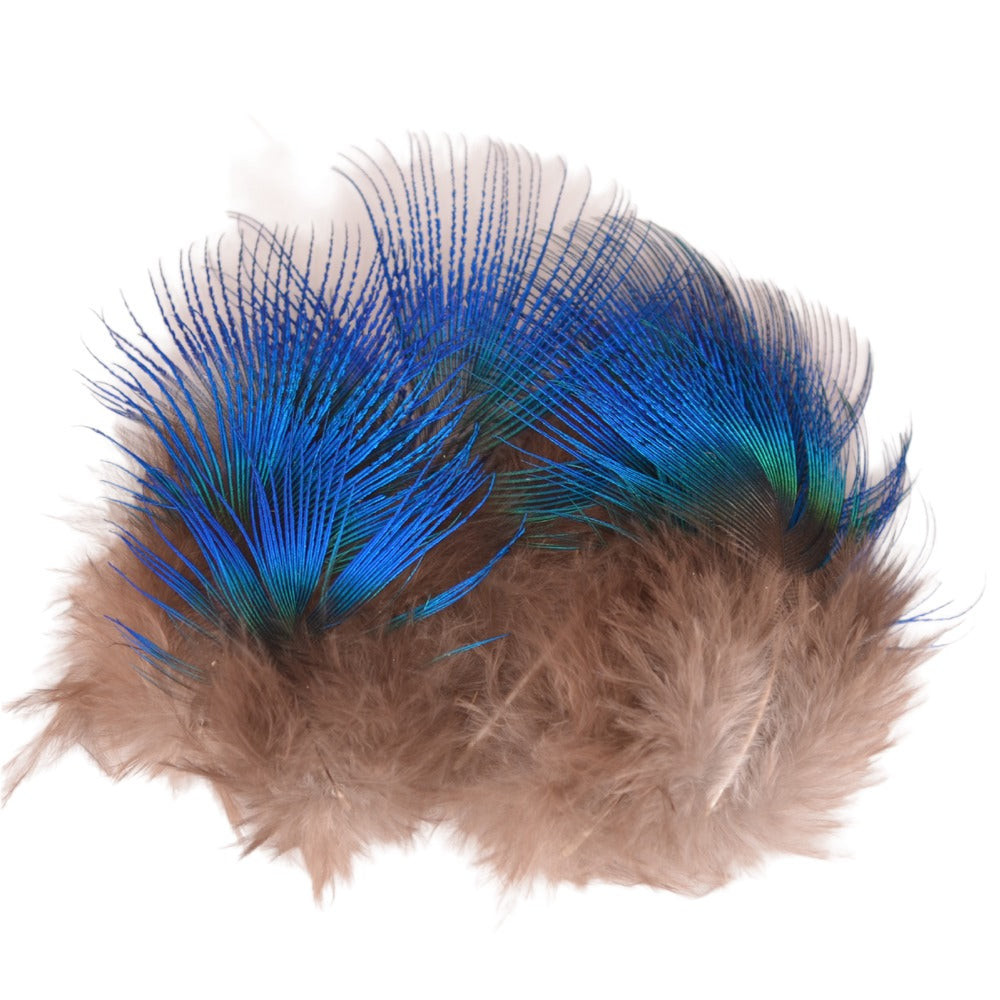 bluee feathers nao 高品質 極太タイチンスモーキールチル Blue Peacock Neck Feathers | Hareline | J Stockard