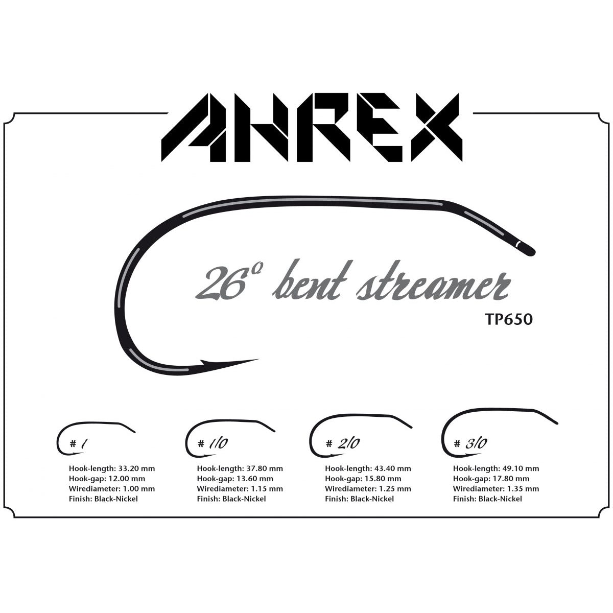 Ahrex | TP650 Bent Streamer Hook – for articulated streamers – J