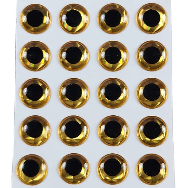 Hareline 1/8 3D Holographic Eyes - Gold