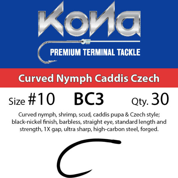 BC3 Curved Nymph Caddis Czech Hook