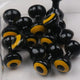 black w/ yellow & black