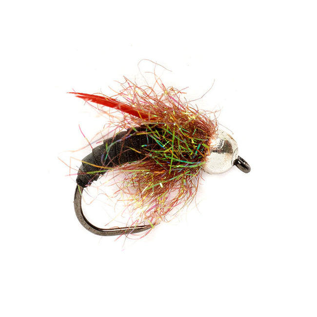 Fulling Mill Czech Nymph Black Nickel Barbless Hook Sz. 16