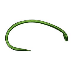 1924 Barbless Scud Fly Hook - matte green - J. Stockard Fly Fishing