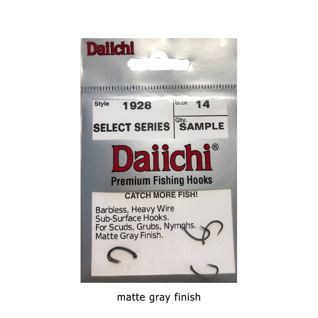 1928 Barbless Scud Fly Hook - matte gray - J. Stockard Fly Fishing