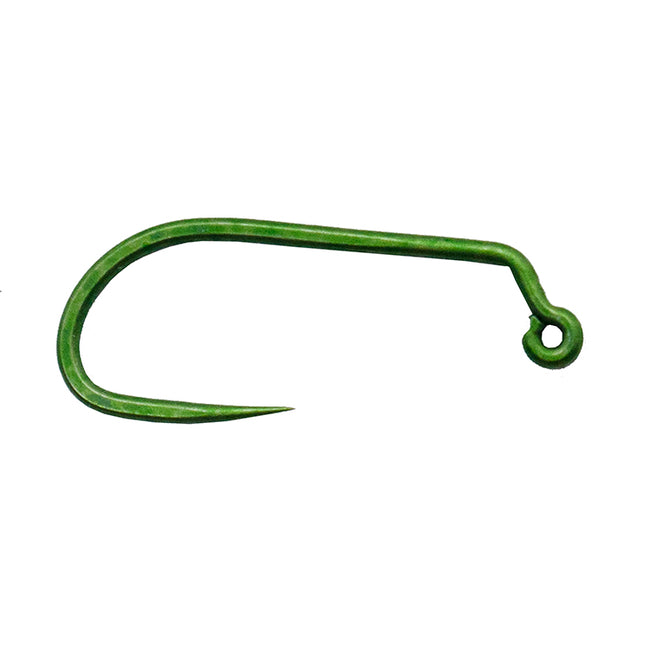 4694 60 Degree Barbless Jig Hook - Matte Green - J. Stockard Fly Fishing