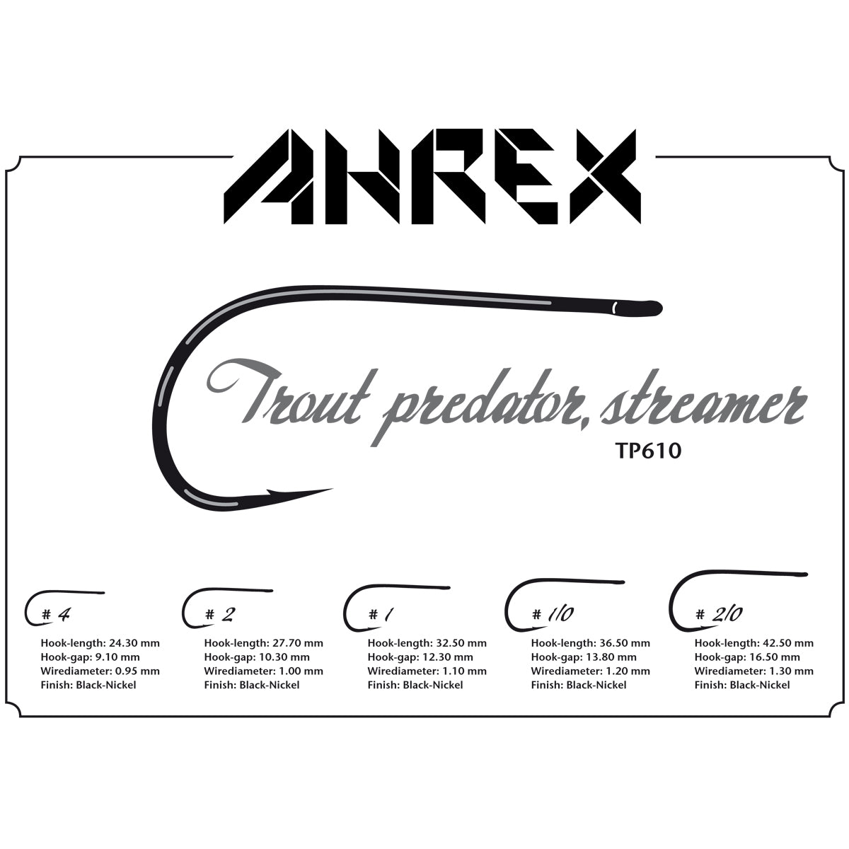 Ahrex | TP610 Trout Predator Hook – Streamer Hook for Trout– J