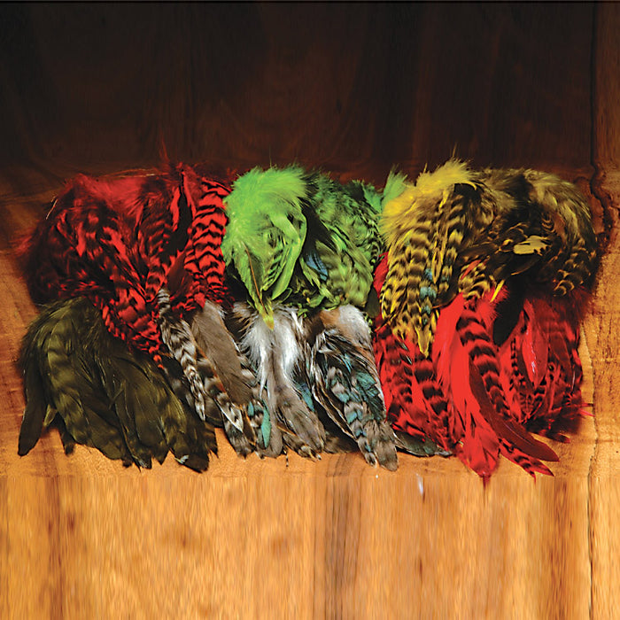 Hareline Grizzly Soft Hackle Feathers For Fly Tying – 10 Color Options, Barred Patterns For Nymphs & Wet Flies 3 thumbnail image