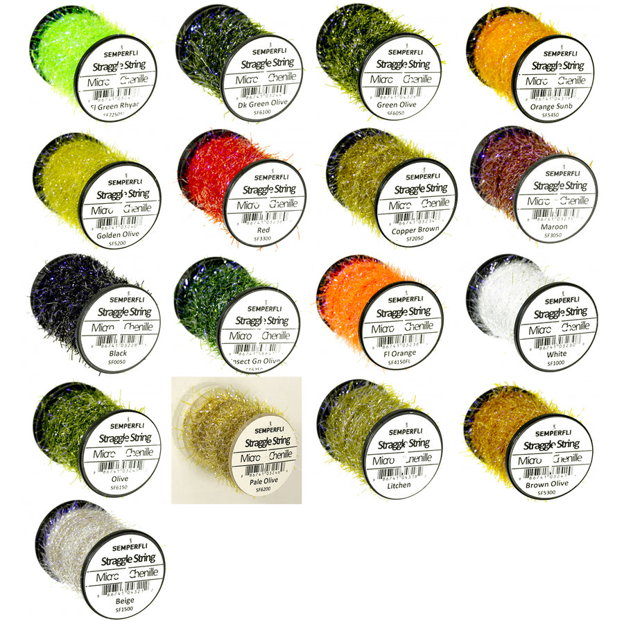 Semperfli Straggle String Micro Chenille - Fly Tying Material, Various Colors