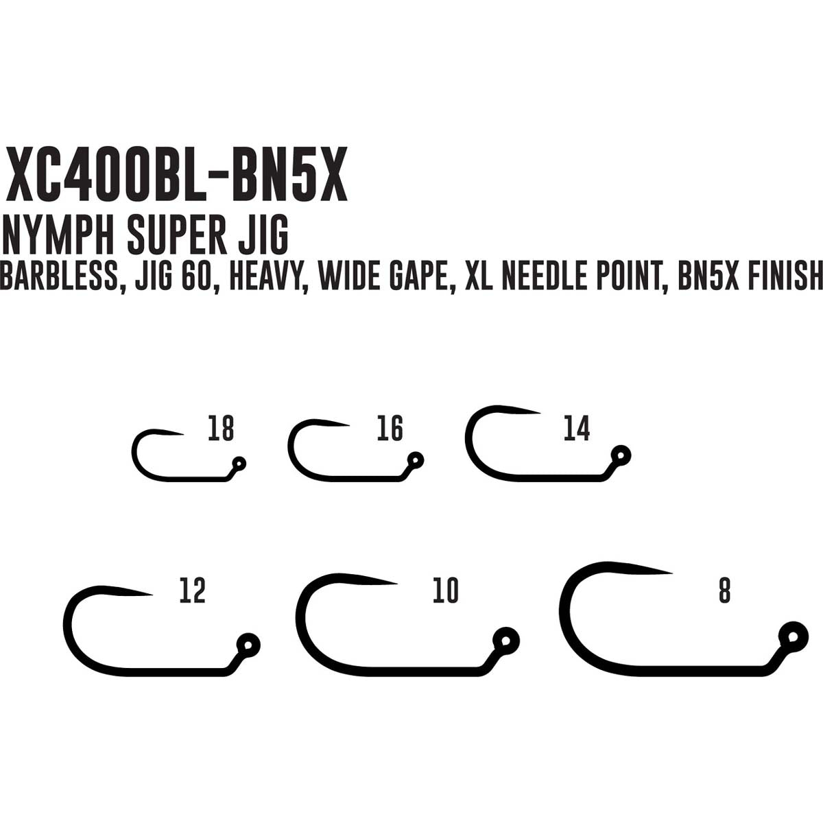 Umpqua | XC400BL-BN5X JIG60 Hook – All-purpose jig hook – J
