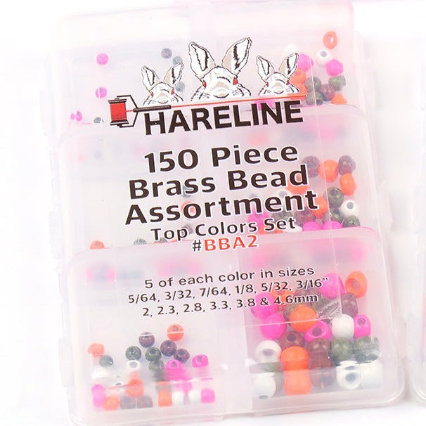 Hareline Brass Bead 150 Piece Assortment Standard Colors Set #1