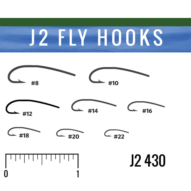 J2 430 Multi-Use Curved Hook, Fly Tying Hooks